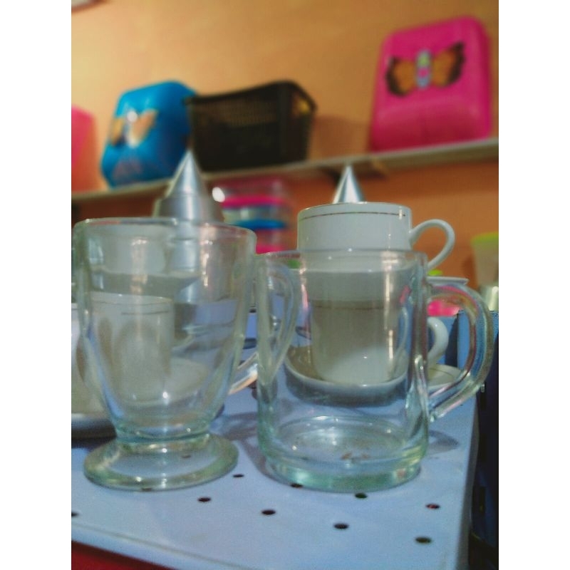 cangkir gelas cantol polos setengah lusin