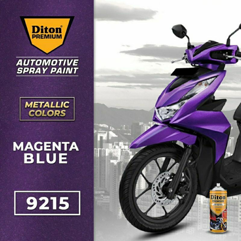 #MAU# Cat Semprot Diton Premium 9215 Magenta Blue 400ml Ungu Purple Violet Metallic Cat Spray Duco D