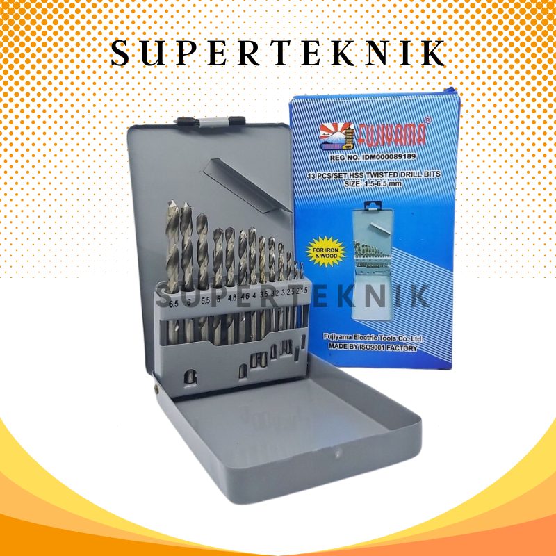 Mata Bor Besi Set 13pcs Fujiyama / Mata Bor Besi Set 13pcs Fujiyama / Mata Bor Besi Kayu 13 pcs Fuji