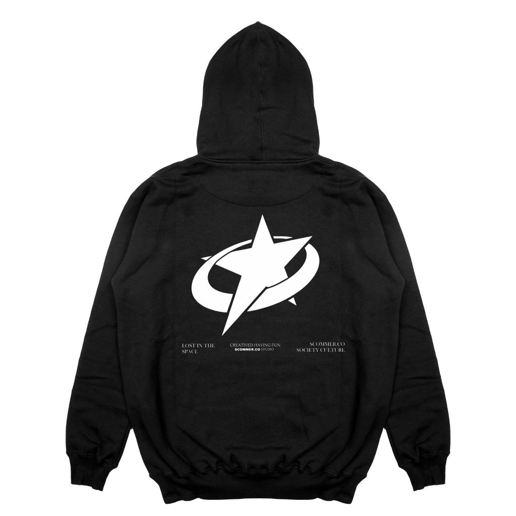 Scommer Hoodie Zipper Star Space Black - Gramasi 300