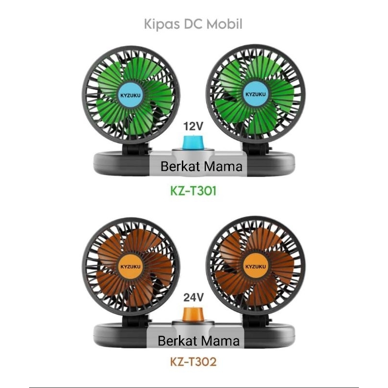 Kipas Mobil DC 12V (KZ-T301) dan 24V (KZ-T302) Kyzuku