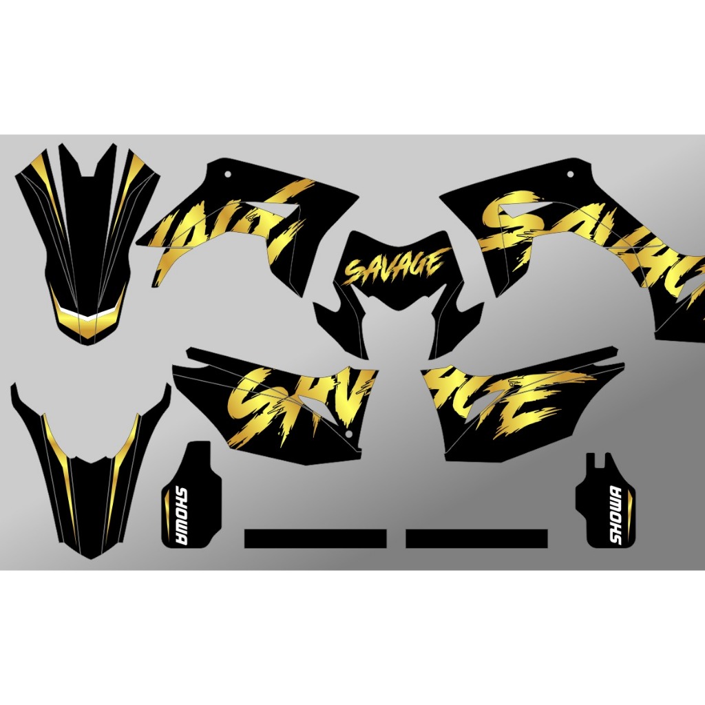 Decal stiker CRF 150L warna hitam emas