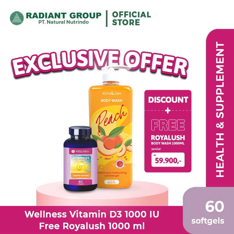 Wellness Vitamin D3 1000 IU - 60 Softgels