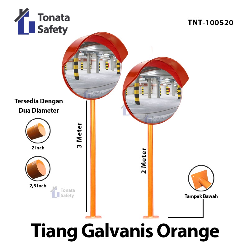 Tonata Tiang Galvanis Multifungsi Tapak Bawah Orange 3M