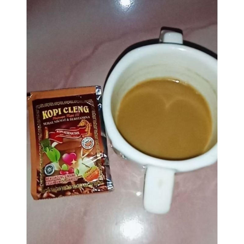 

kopi herbal isi 10 sachet serbuk dari cilng wana coklat