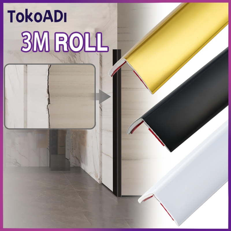 1SET/3M List Plat Strip Mirror / List Plat Strip Mirror Silver/Emas/Hitam List Plat Strip Hairline