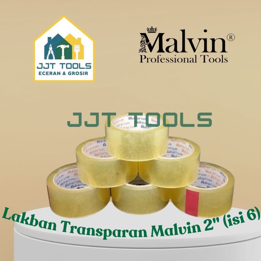

isolasi lakban bening / transparan malvin 70Y 2” inchi (isi 6pcs)