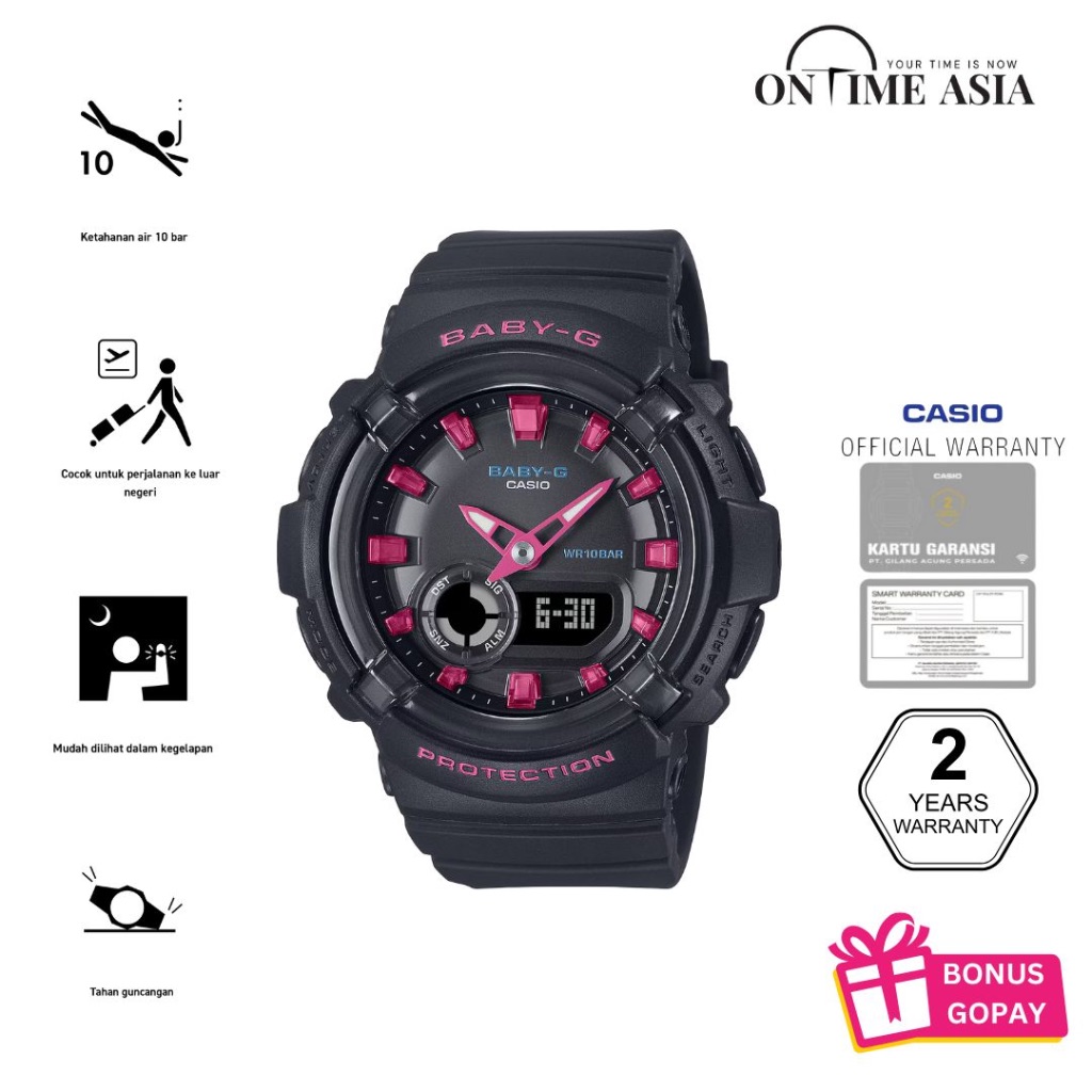 Casio Baby-G BGA-280DN-1ADR / BabyG BGA280DN-1A Original Garansi