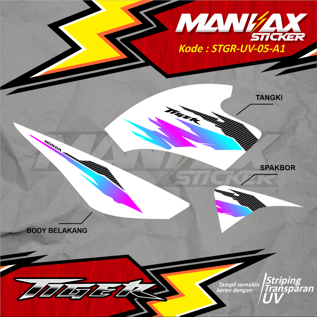 STRIPING STICKER TIGER REVO STRIPING LIST VARIASI HONDA TIGER REVO CARBON - STGR-UV