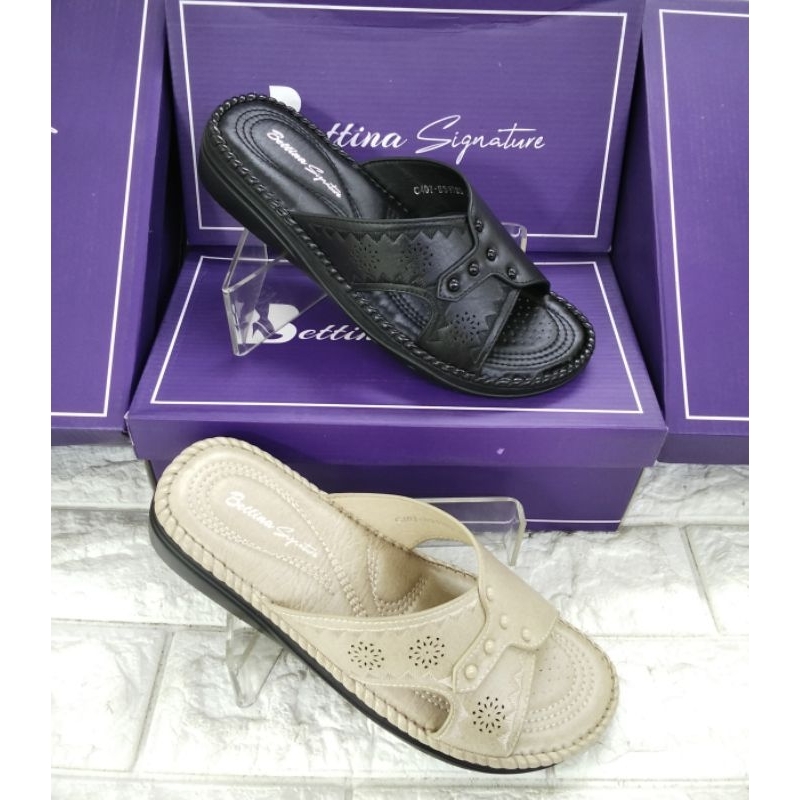 SENDAL SELOP SHOES WANITA IMPORT BETTINA SIGNATURE  C407-BS 1985TERBARU DAN ORIGINAL