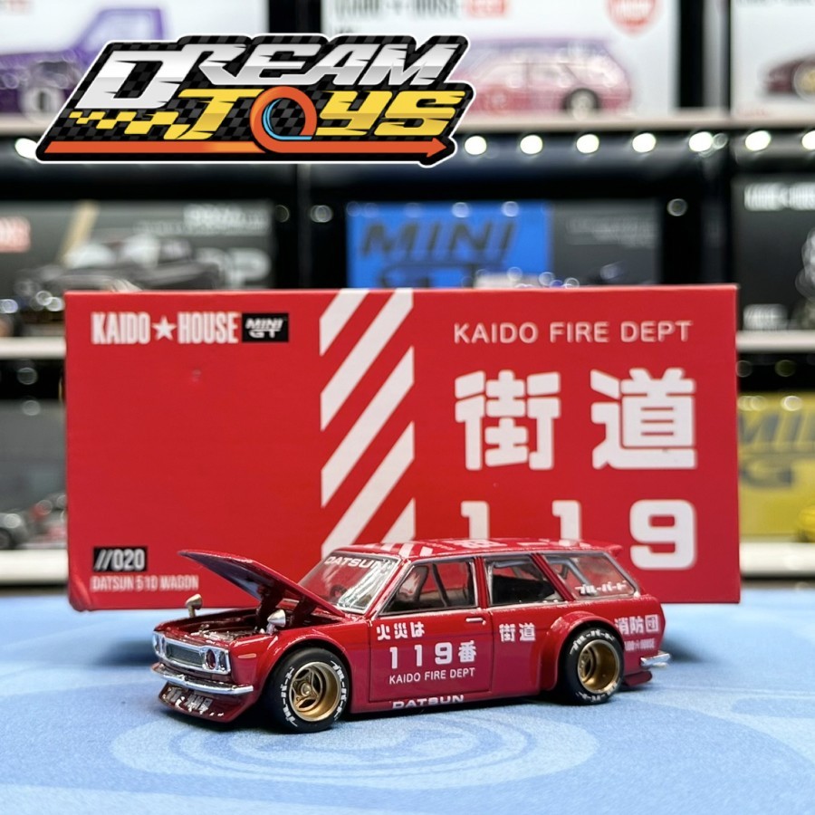 Mini GT Kaido House Chase Datsun Wagon Fire Dept KHMG020