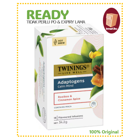 

Twinings Live Well Adaptogens Calm Mind Tea Bags /Teh Herbal - 100% Original