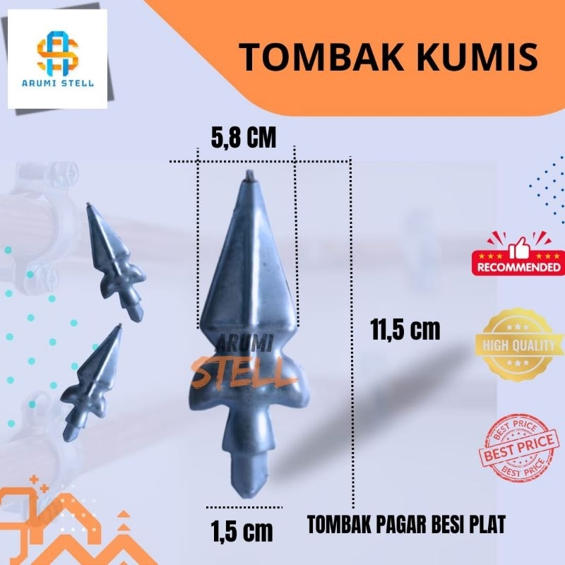 Tombak Kumis /Ornamen Pagar Tombak Besi Plat/ Aksesoris Pagar Besi