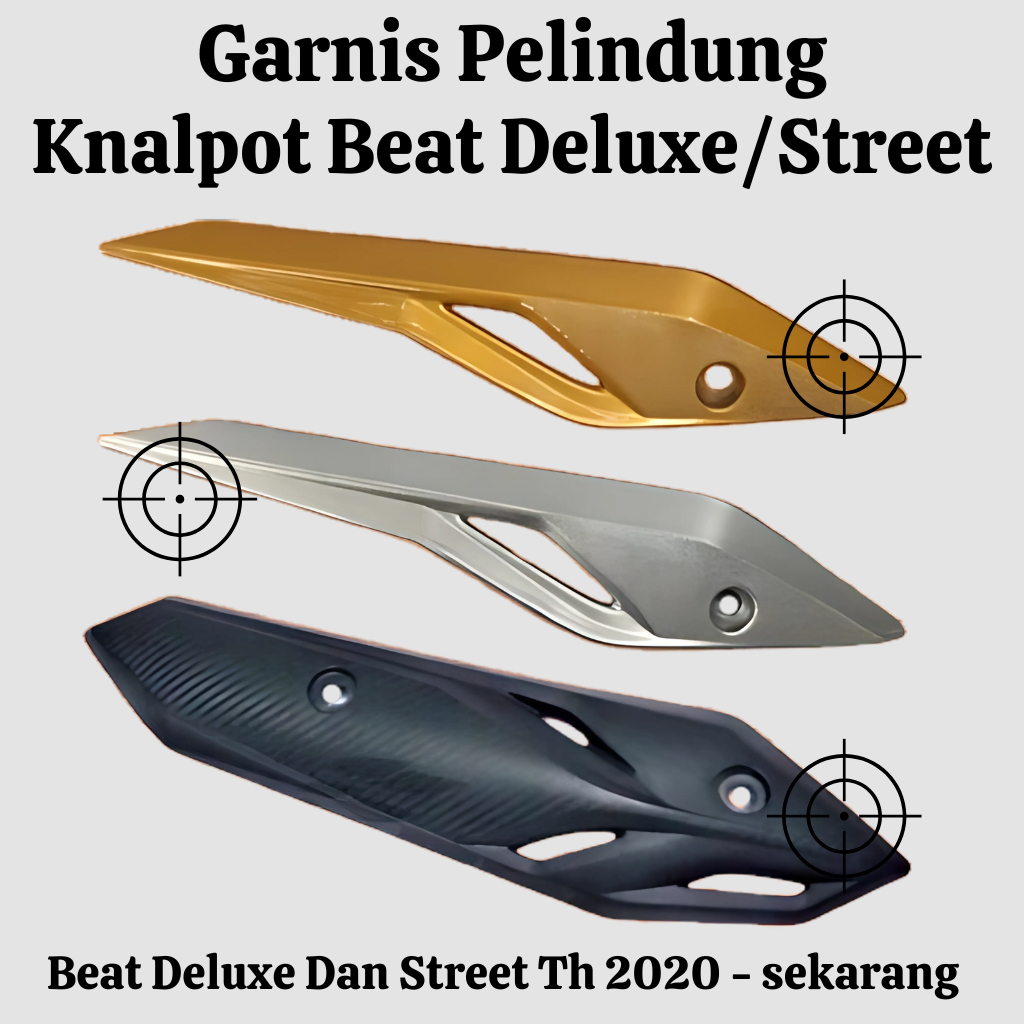 Aksesoris garnish cover knalpot beat new deluxe street led K1A 2020 2021 2022 2023 2024 gold silver