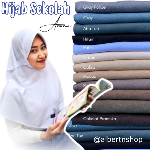 Jilbab Instan Sekolah Jilbab Serut Anak Sekolah SD SMP SMA Sragam Kerudung Jilbab Serut KW rabani