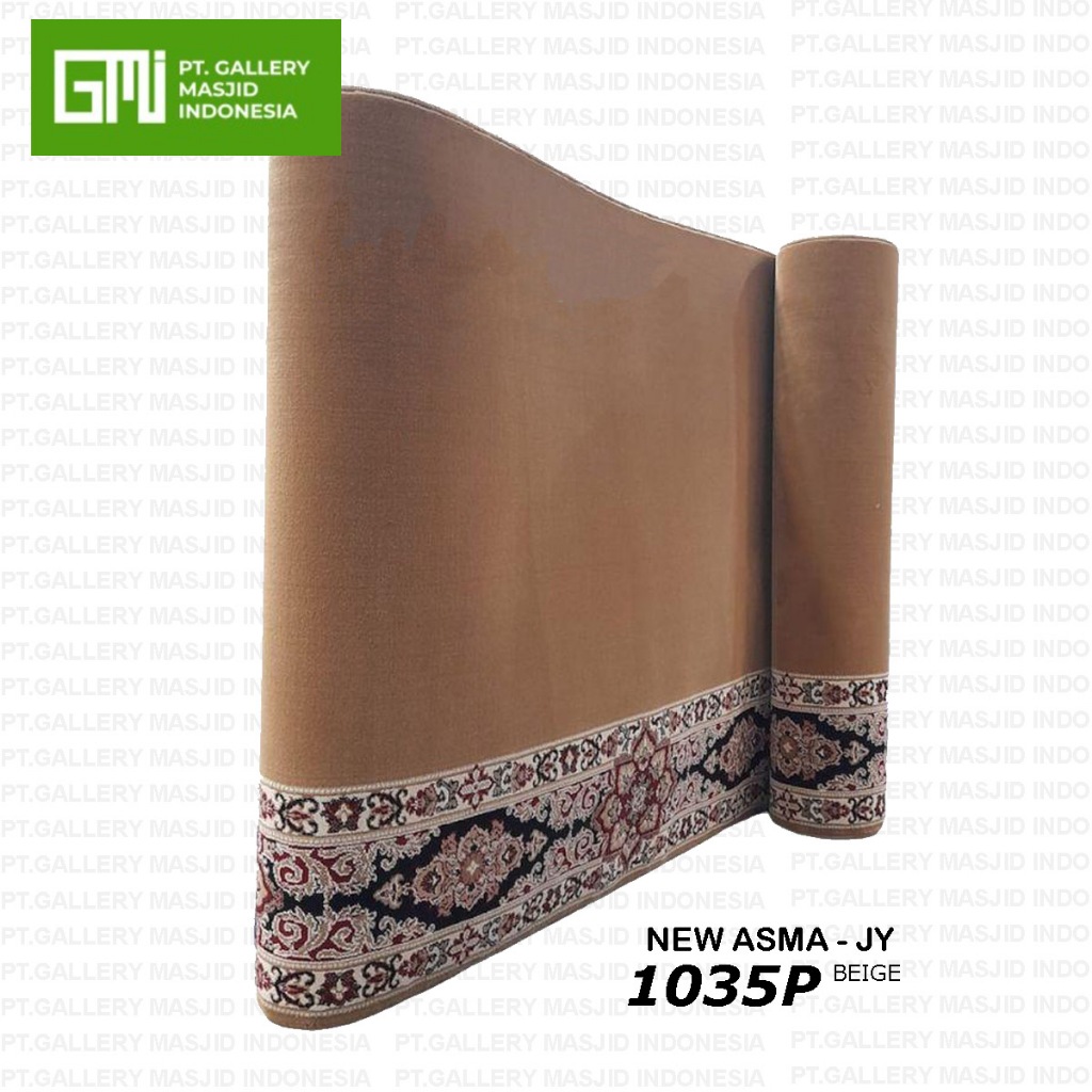 PT. GMI - Karpet Masjid 1 Roll 120x600cm Merk New Asma Warna Beige / Hijau / Merah Polos / Karpet Me