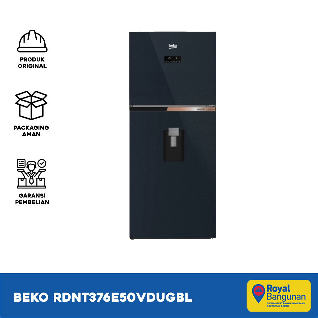 BEKO KULKAS 2 PINTU 375 LITER RDNT376E50VDUGBL DENGAN DISPENSER AIR