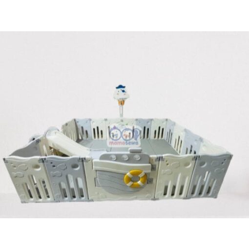 Lumba Ocean Fence 14+3 Panjang With Slide And Playmat Full Grey by Mamasewa