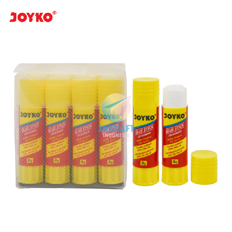 

(12 Pcs) GROSIR Glue Stick 8Gr Lem Kertas Stik Putar Kecil 8 Gram Gr JOYKO GS-09 / GS-100 Non Toxic Aman Tidak Beracun | PACK