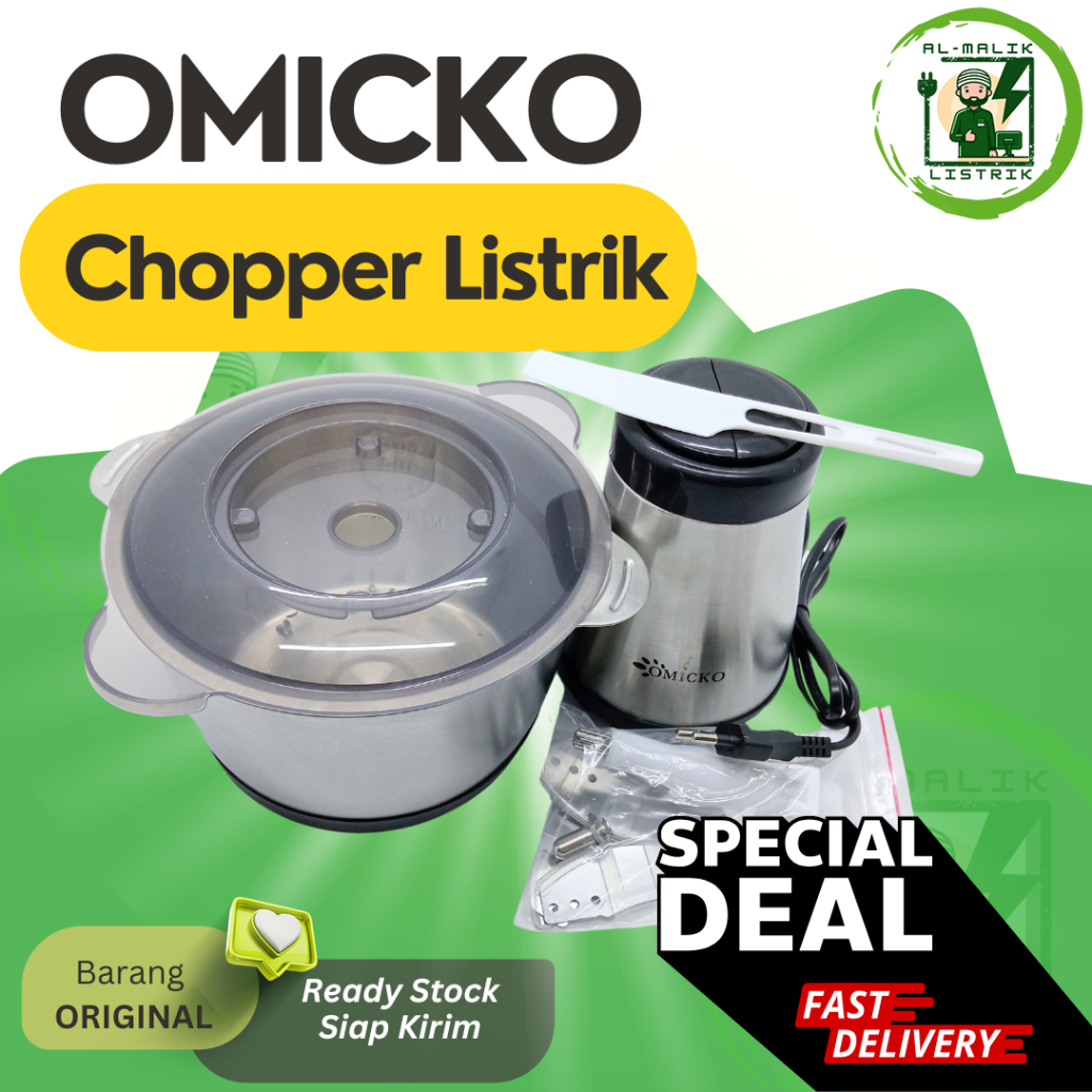 Chopper Blender Penggiling Daging Elektrik Penggiling Daging Multifungsi Stainless Omicko