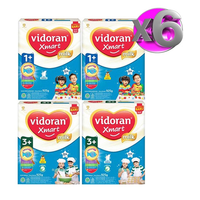

VIDORAN PAKET 6 KOTAK XMART 1+ 3+ 925GR VANILA MADU TAHAP 1 DAN 3 925 GR SUSU ANAK MURAH SMART