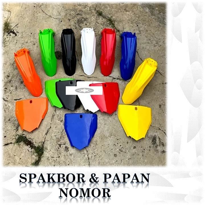 Spakbor depan CRF 110 dan Papan nomor HUSQ CR65 Supermoto Klx bf Dtracker new Crf 150l wr155