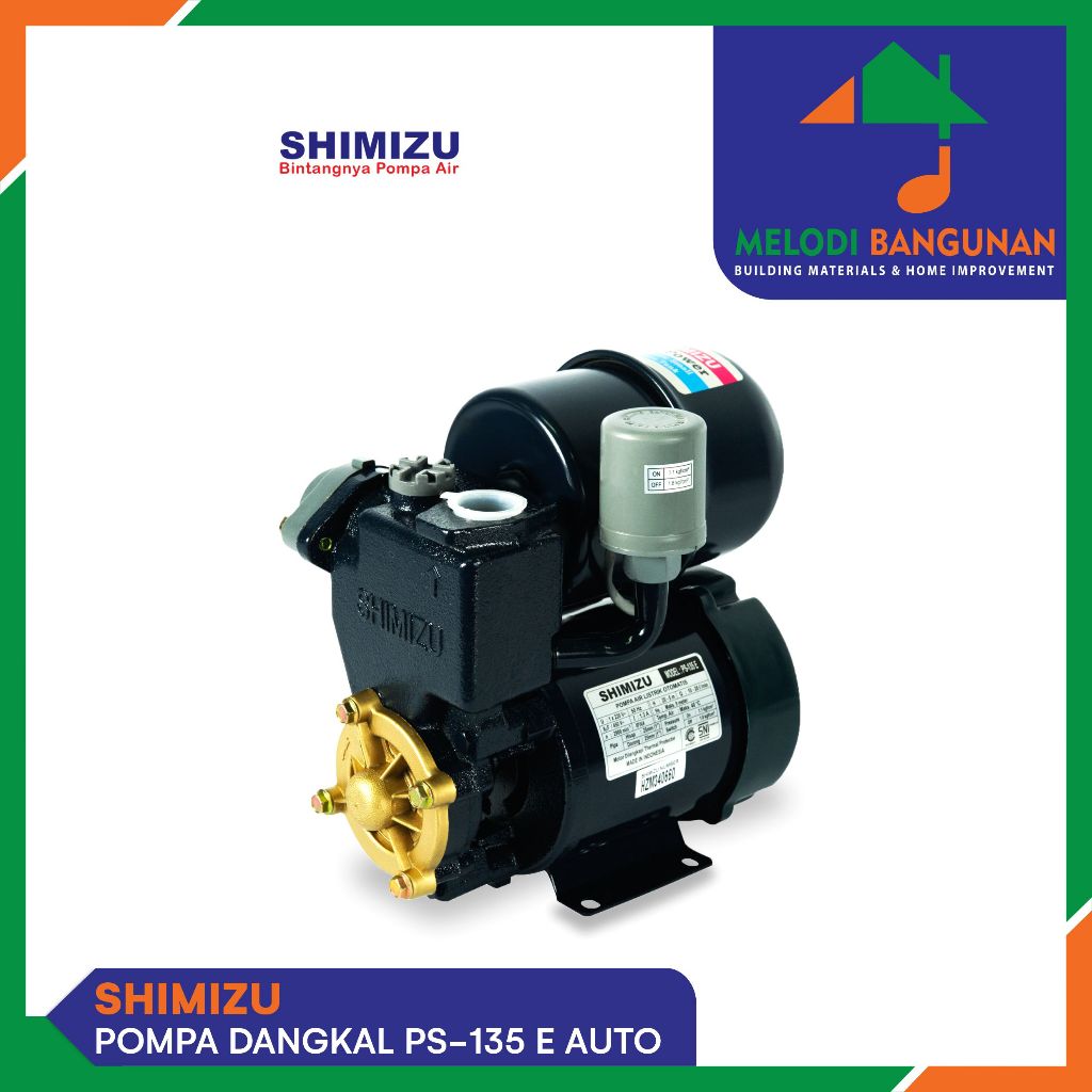 Shimizu - Pompa Air Jet Pump Sumur Dangkal Otomatis Ps 135 E Bit Ps135E 135E NEW TYPE