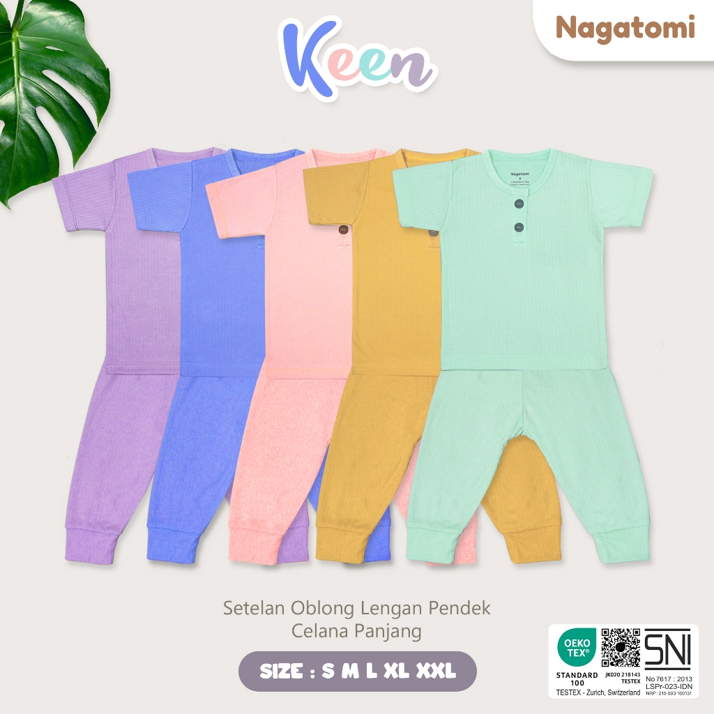 NAGATOMI - Setelan Baju Anak Pendek Celana Panjang Keen