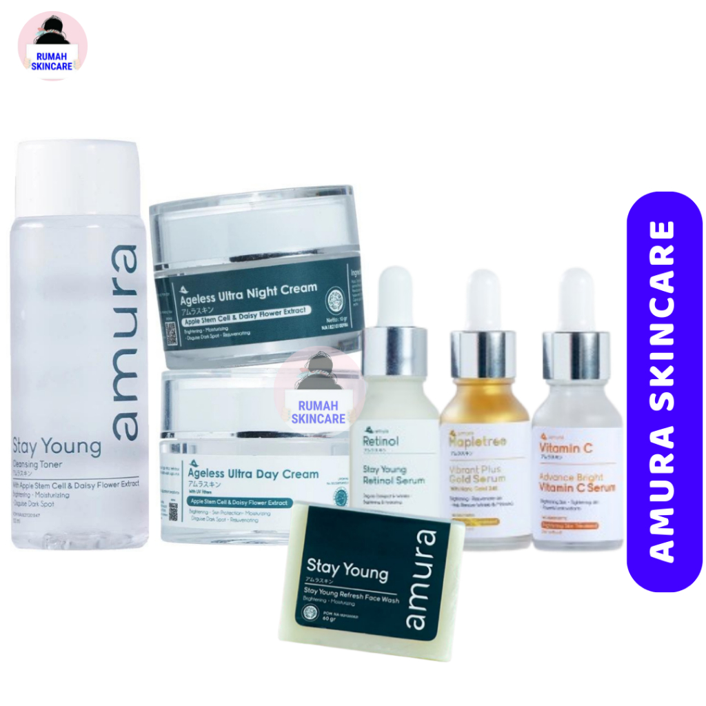 AMURA SERUM CREAM SIANG CREAM MALAM SABUN TONER Amura Skincare BPOM / Amura Gold Serum - Hilangkan M