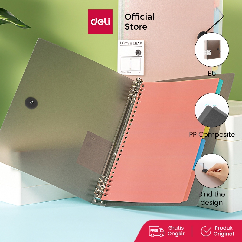 

Deli Binder / Loose-Leaf Notebook A4 A5 B5 Strap Kunci HXX-3