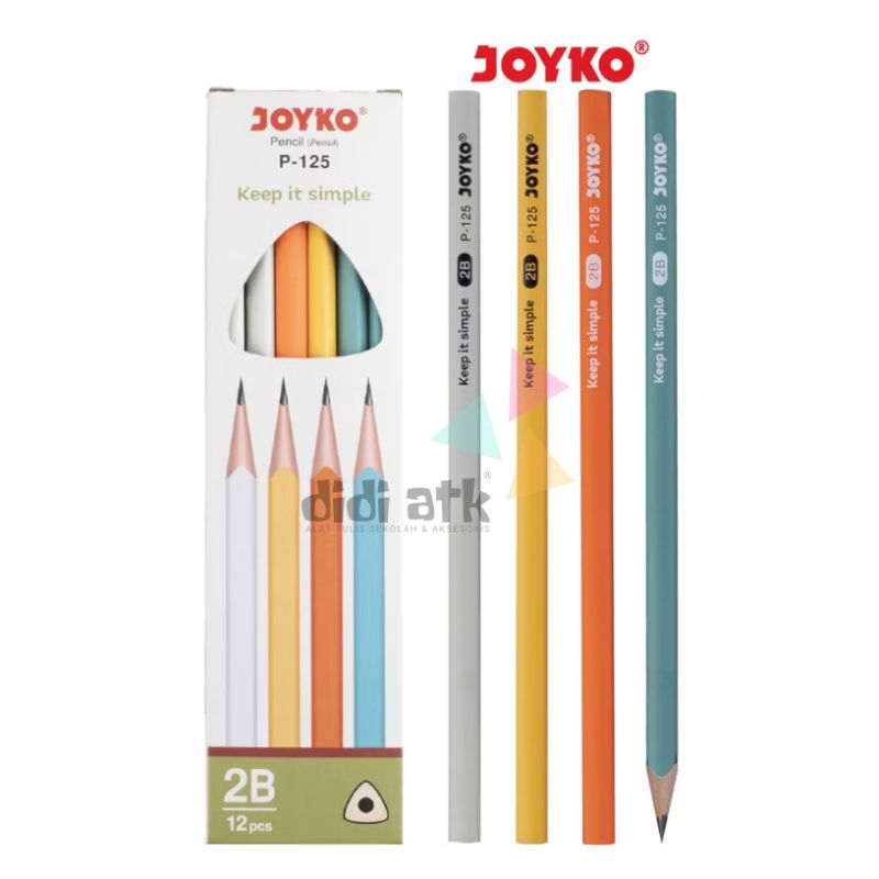 

Pensil Pencil 2B Joyko P-125 Triangular Grip 1 Pak Isi 12 Pcs
