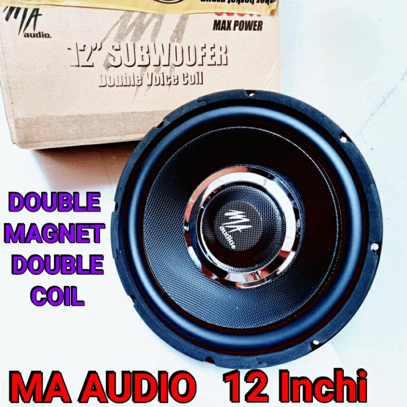 Subwoofer 12 inch MA AUDIO MA-1224 Double Coil Magnet Subwofer Mobil 12inch MA 1224
