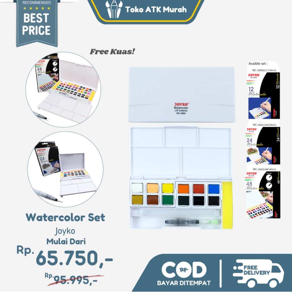

Watercolor Cat Air Joyko WC-2000 12 / WC-2001 24 / WC-2003 48 Colors