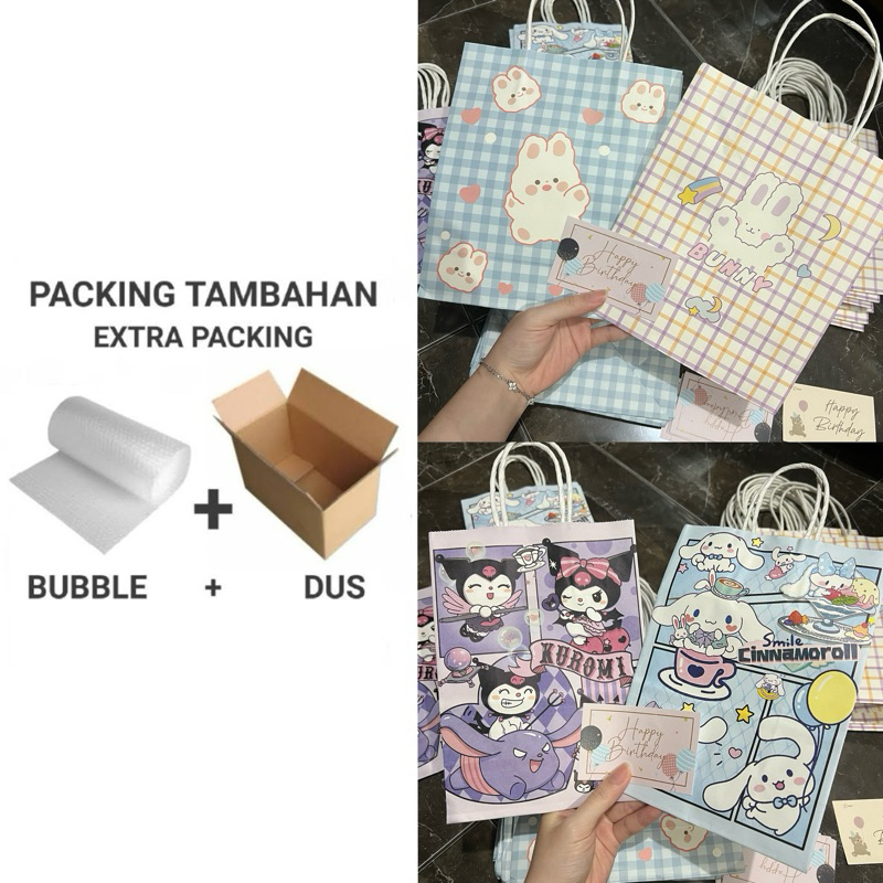 Extra Bubble/Dus + Paper Bag Birthday gift + Birthday Card