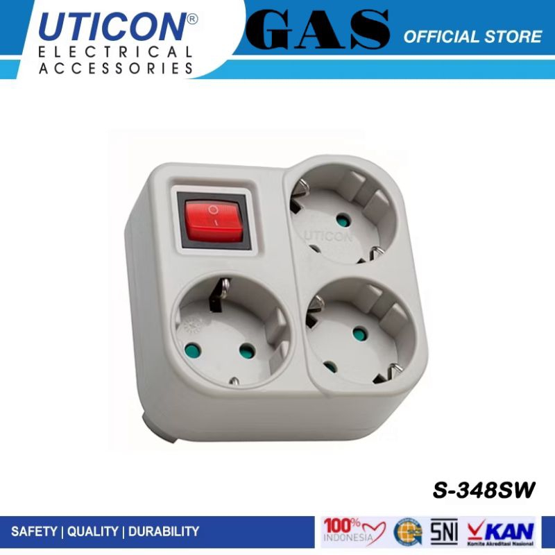 Stopkontak Uticon 3in1 + switch S-348SW