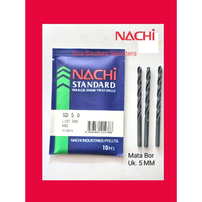 NACHI 5.0 MM MATA BOR BESI HSS - Nachi Mata bor besi HSS 5 MM
