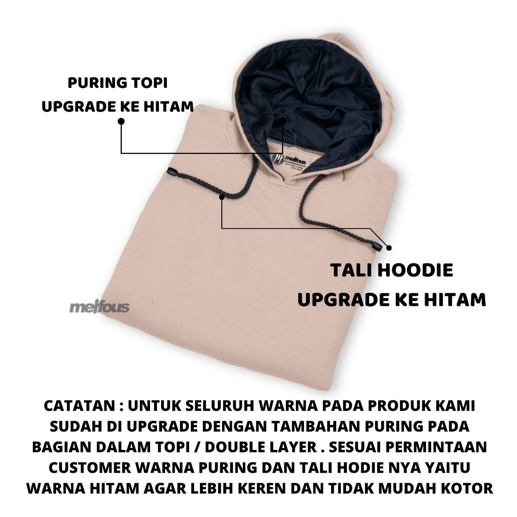 Limited Jaket Pria Hoodie Terbaru Keren Gaya Distro Sweater Cowok Brand Tebal Warna Cream Shadow