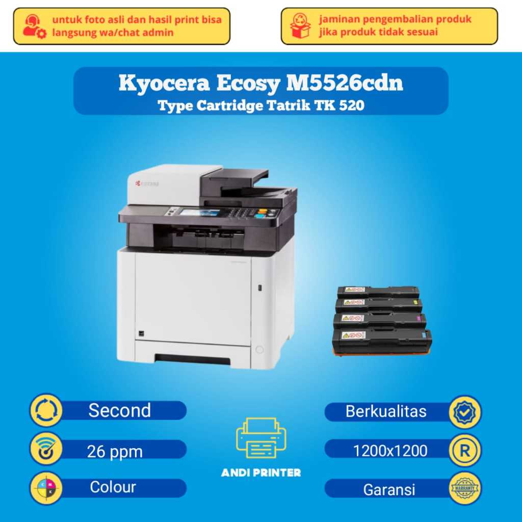 printer Kyocera ECOSYS M5526cdn a4 printer warna multifungsi