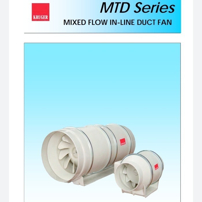Centrifugal duct inline KRUGER 6"inc MTD 160 68/52watt 2600/1600rpm