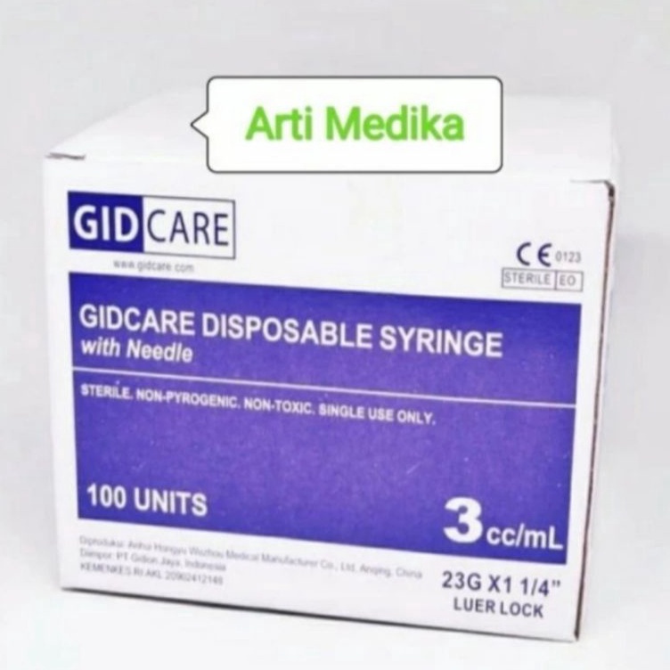 Diskon Terbaik  Disposable Spuit3 3cc Gidcare Spet 3ml Box 1pc  Promo