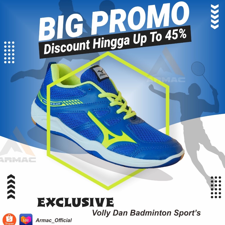 Spesial Khusus  Sepatu Olahraga Voli Pria Mizn ThunderBlade  Sepatu Olahraga Voli star
