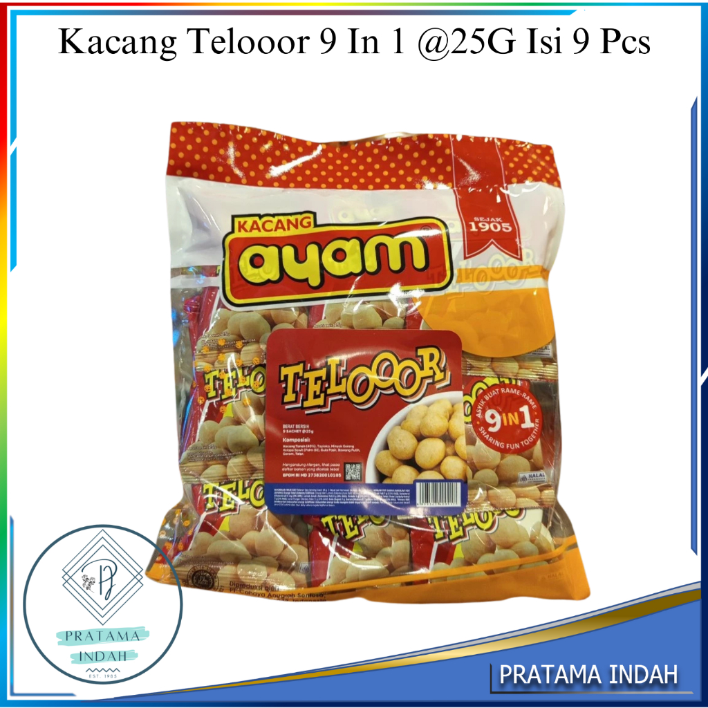 

KACANG AYAM TELOOOR 9 IN 1 / KACANG TELUR / KACANG TELOR @25GRAM 9 PCS CAMILAN KHAS MAKASSAR