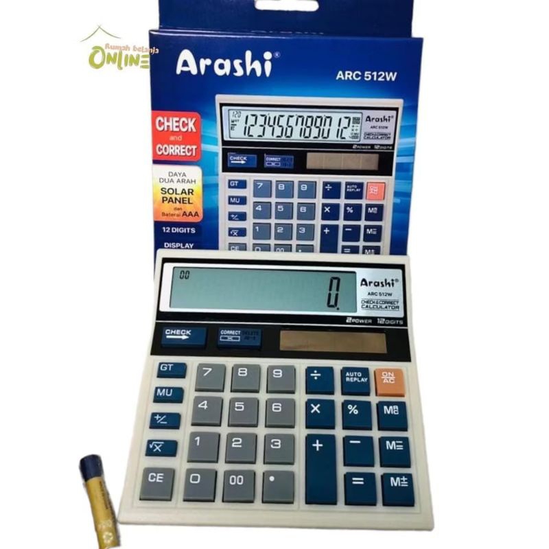 

KALKULATOR ARC 512W CALCULATOR Dagang KALKULATOR ARASHI ARC 512W 12 DIGIT