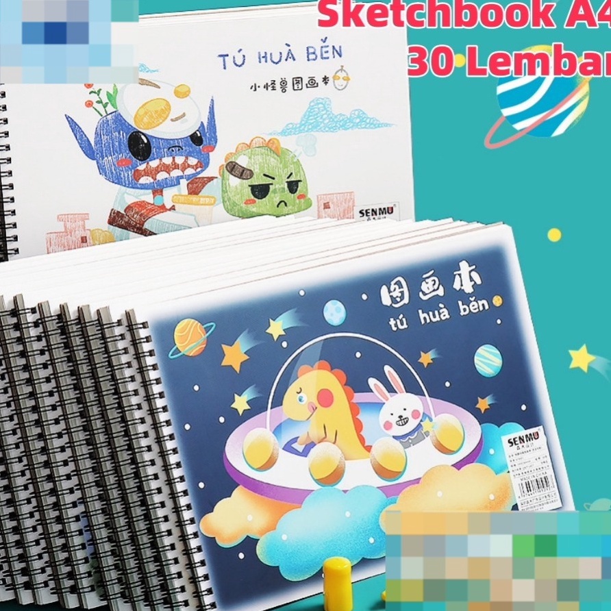 

Fast Delivery AIMILO Buku Gambar Anak Sketchbook A4 Drawing Book Jilid Spiral Kertas Tebal 3 Lbr
