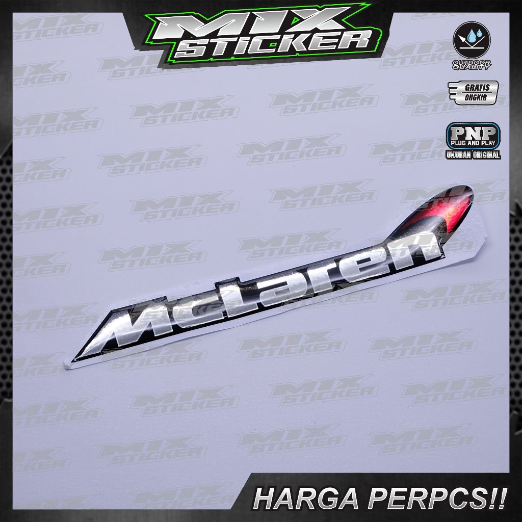 Emblem logo mclaren / emblem timbul mclaren / sticker mclaren / stiker logo mclaren / emblem 3d mcla