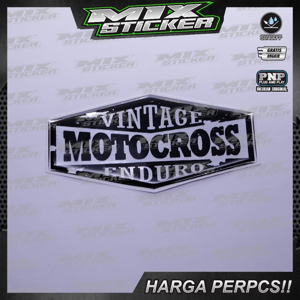 Emblem logo vintage motocross / emblem timbul trail vintage / sticker trail jadul / stiker logo vint