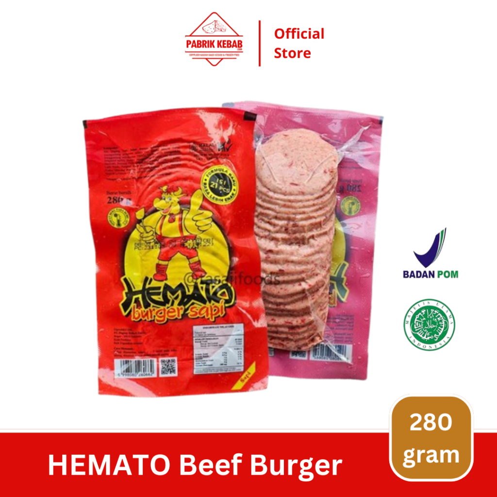 

HEMATO Beef Burger - Daging Burger Sapi 280 Gram