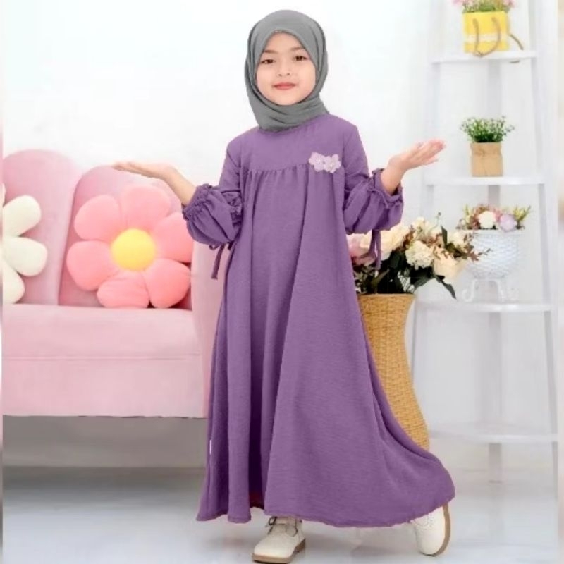 KUALITAS SUPER TERMURAH GAMIS PEREMPUAN RAYON CRINKLE AIRFLOW 0-17 TAHUN & DEWASA RAGAM WARNA DRESS