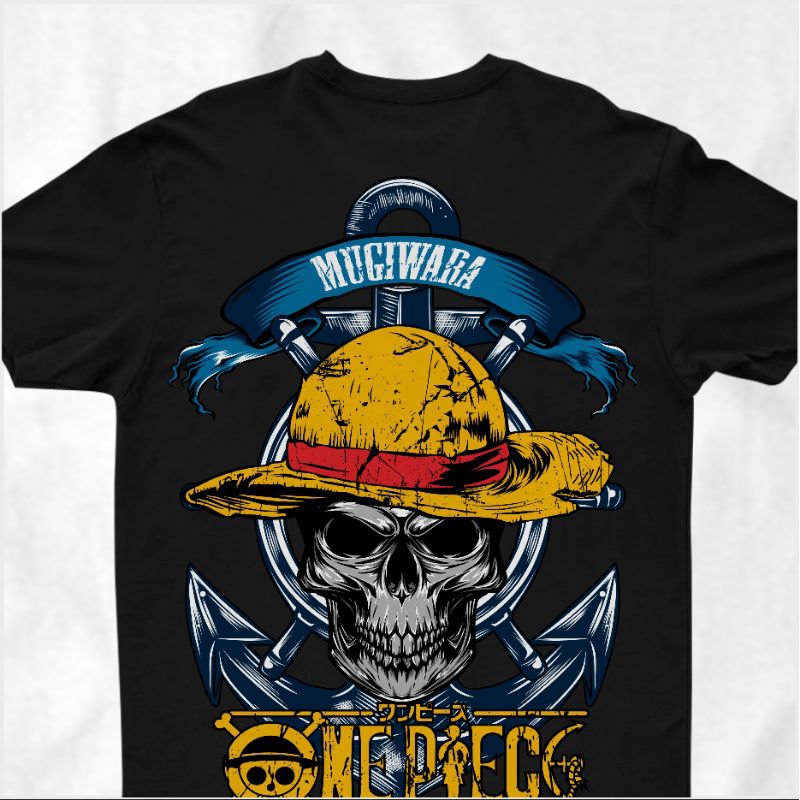 itaitu original,kaos hitam Luffy one piece