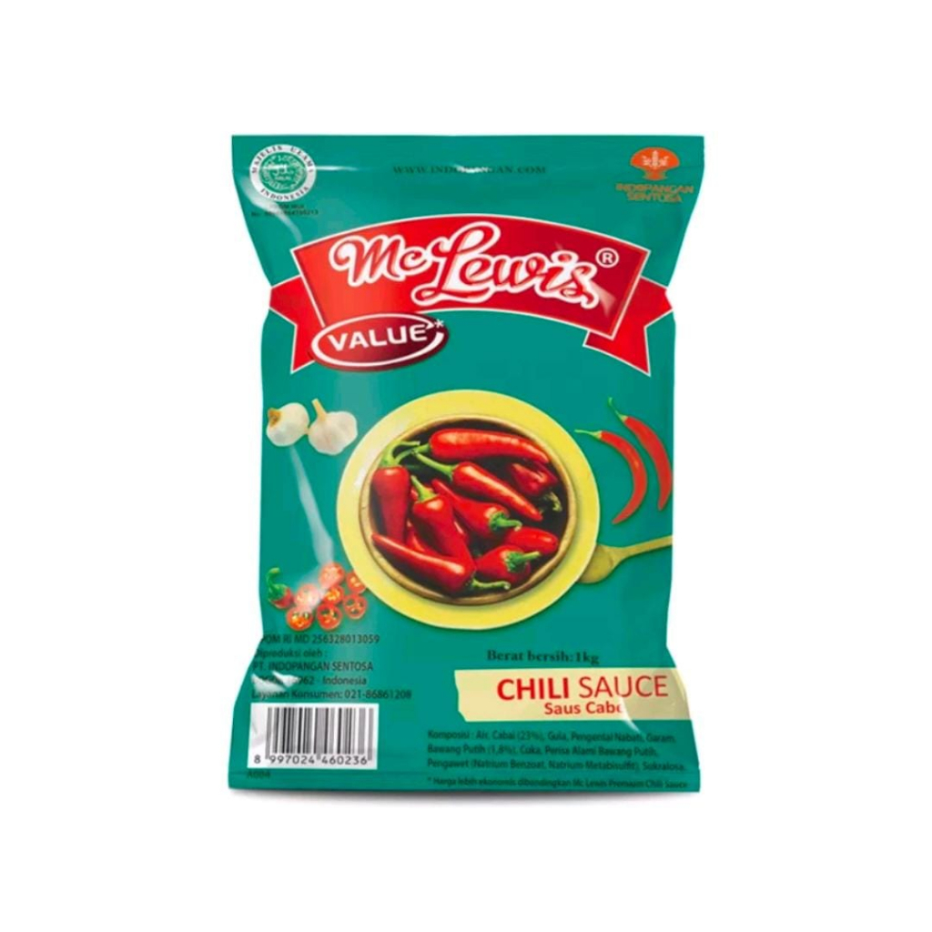 

Mc Lewis Chili sauce Value 1kg / mc Lewis saus cabe value
